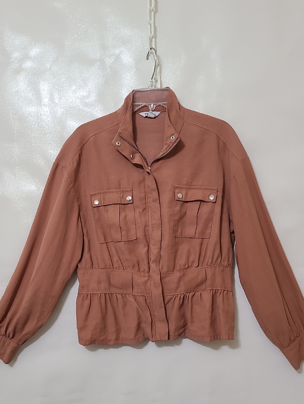 NINE WEST Women's Full Zip Dressy Peplum Jacket with Snap Pockets - Size Medium